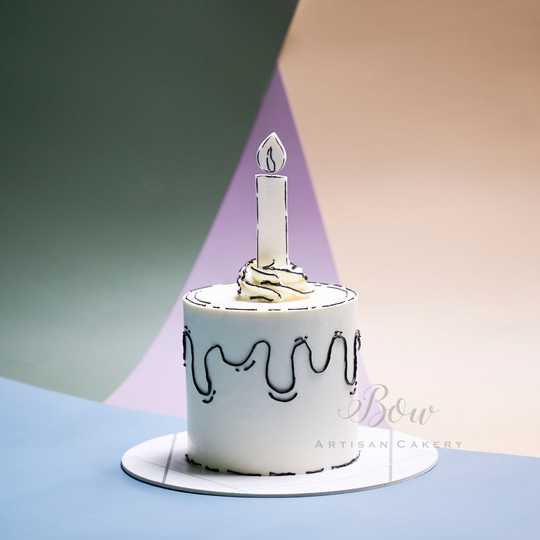 That Comic Cake with a Candle!