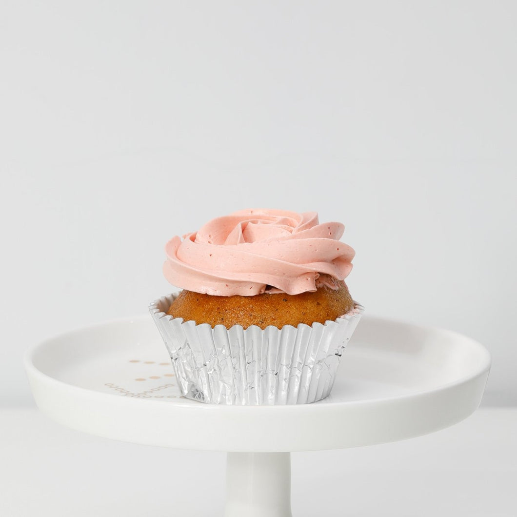 Strawberry Rose Tea Cupcake