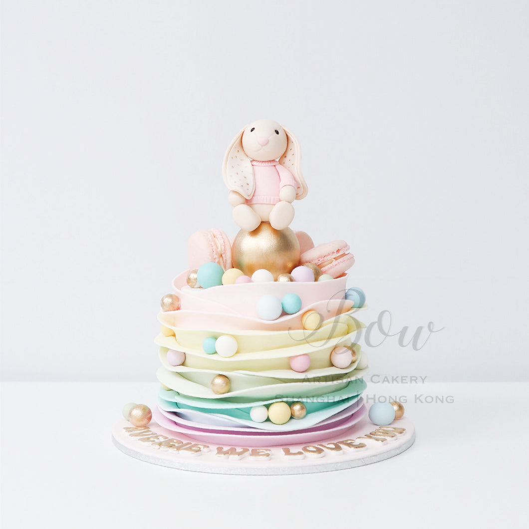 Pastel Rainbow Ruffles with Jellycat Bunny