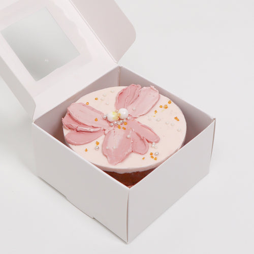 Pink SOLO [mini naked cake for one]