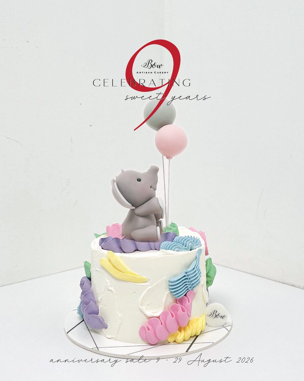 #9sweetyearswithBow - The Party Elephant