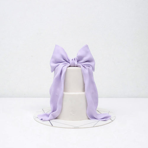 Cake with a Lavender Grande Bow [Petite Two Tier]