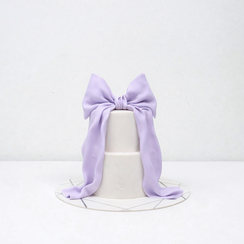 Cake with a Lavender Grande Bow [Petite Two Tier]