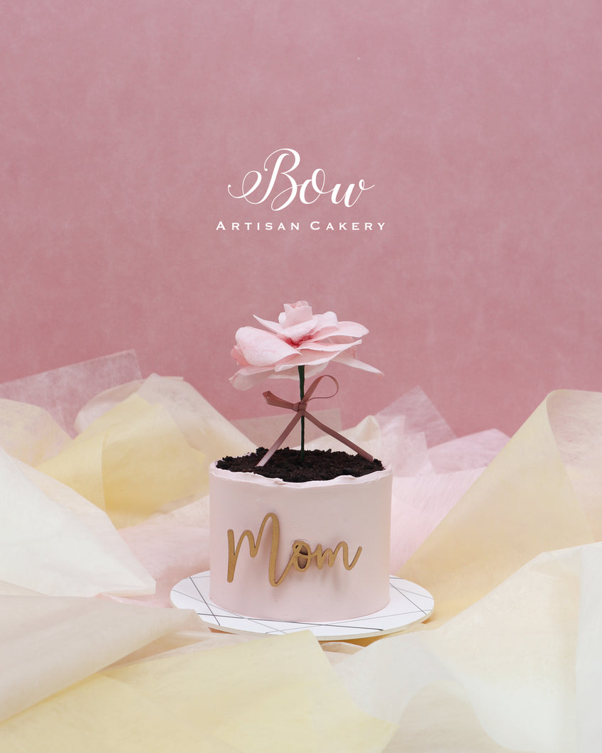 Mother's Day Blush Rose with a Mini Bow [Petite]