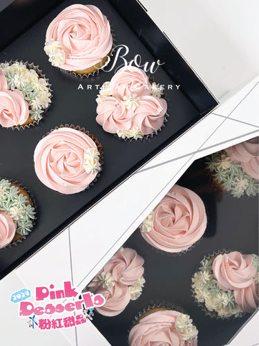 Pink Floral Cupcakes