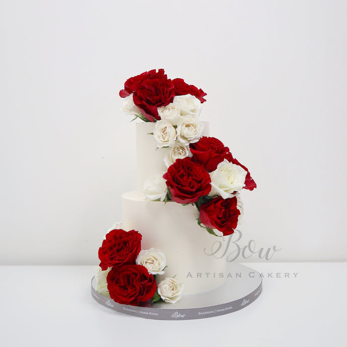 Ruby Hearts Wedding Cake [Two Tier]