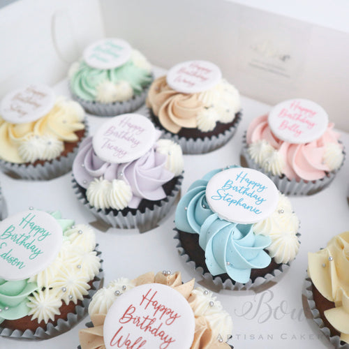 Pastel Cupcakes with Messages