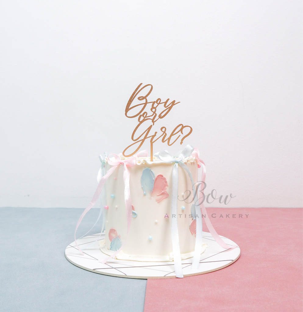 Gender Reveal Vintage & Ribbons Cake | BOW Artisan Cakery | Baby Shower ...