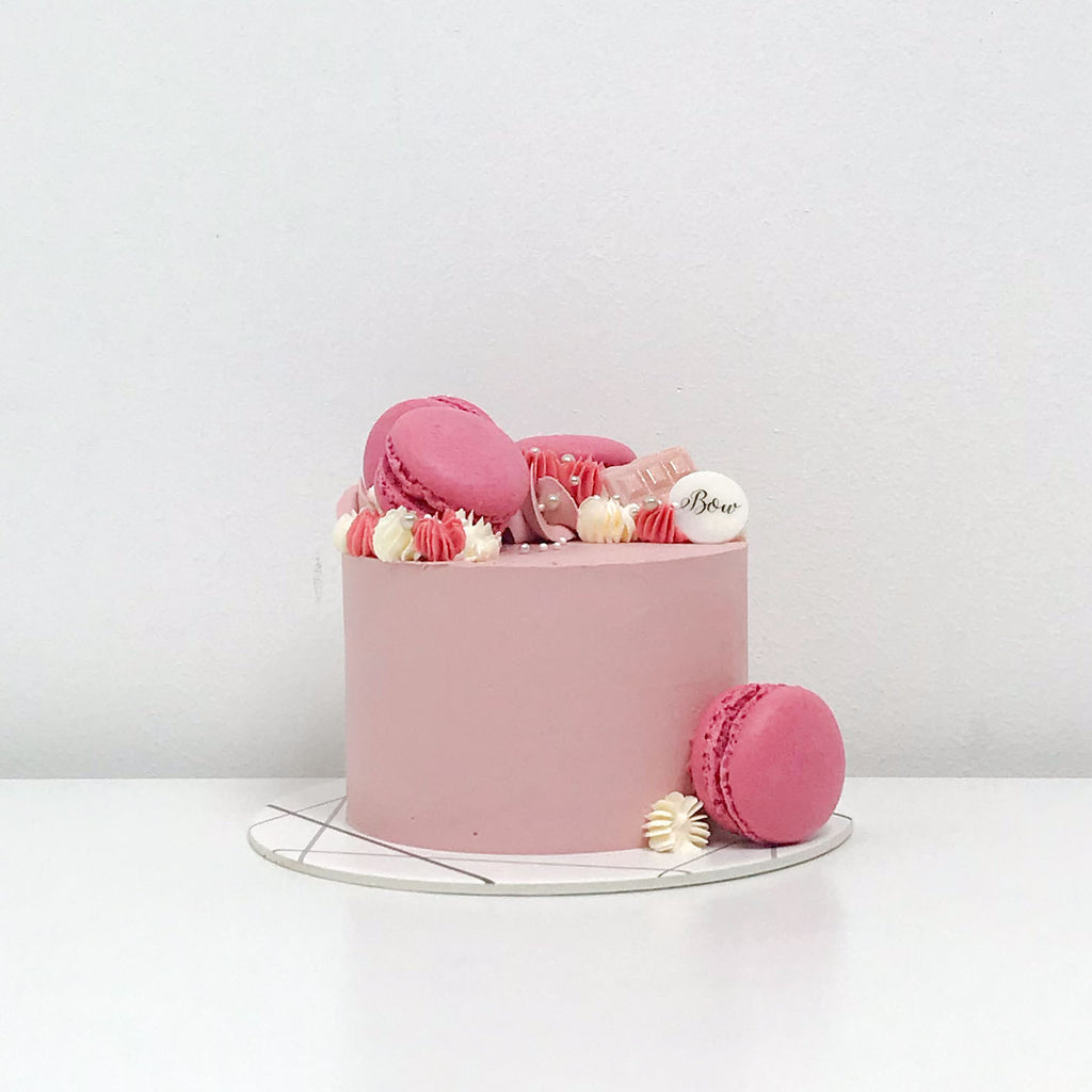 Cotton Candy & Macarons [Petite] | BOW Artisan Cakery | Petite Cakes ...