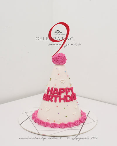 #9sweetyearswithBow - The Pom Pom Party Hat