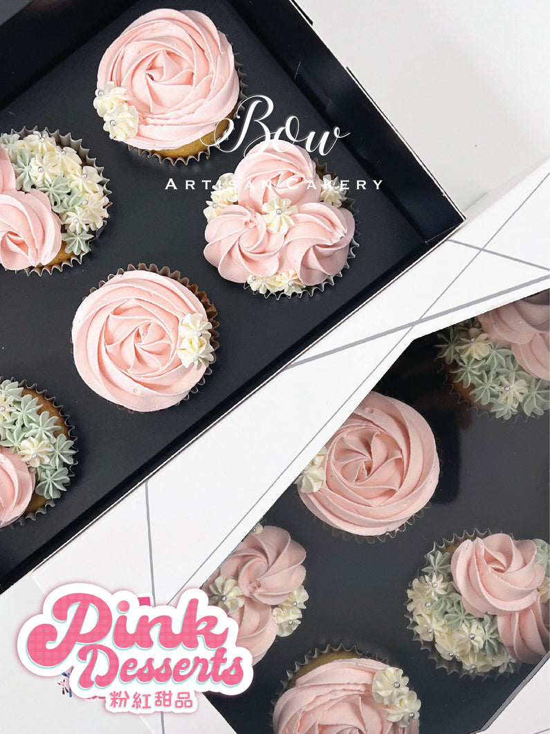 Pink Floral Cupcakes