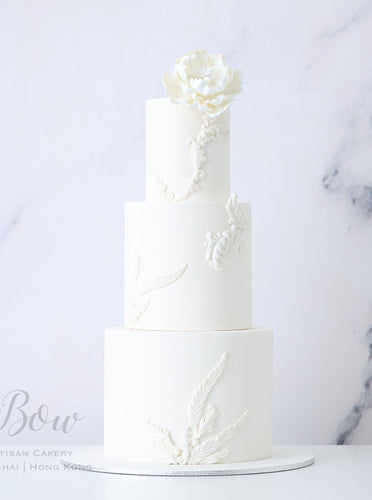 Peony & Embroideries | BOW Artisan Cakery | Wedding Display Cake | Hong Kong