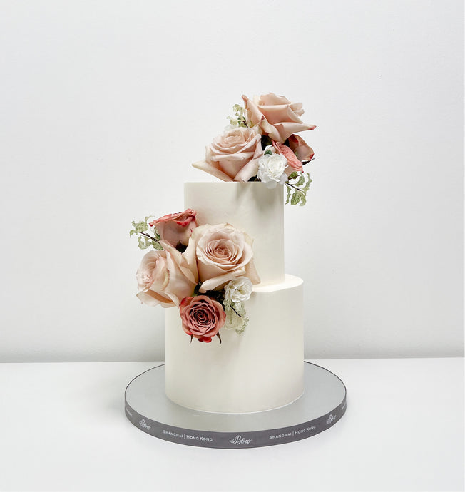 Antique Roses Wedding Cake [Two Tier]