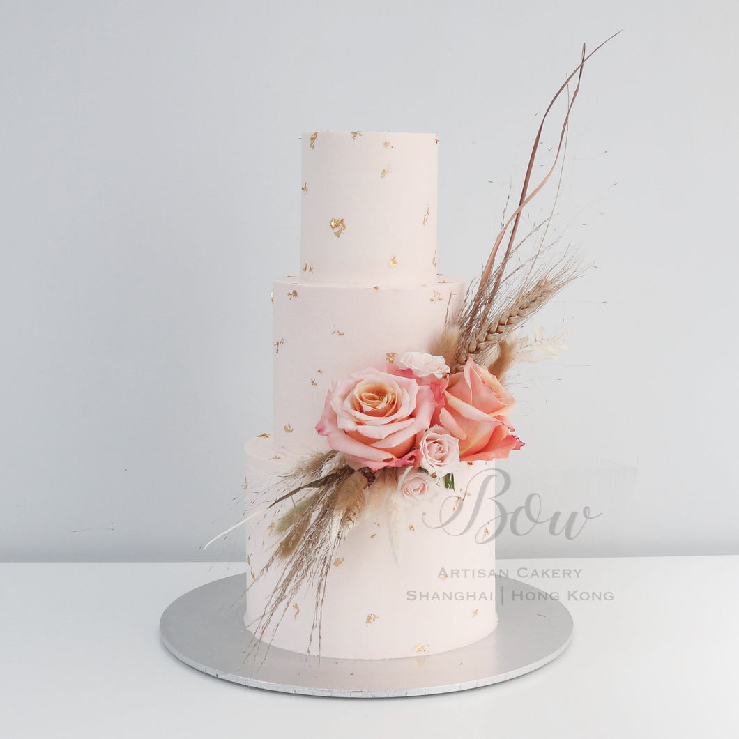 Boho Blush Wedding Cake [Three Tier]