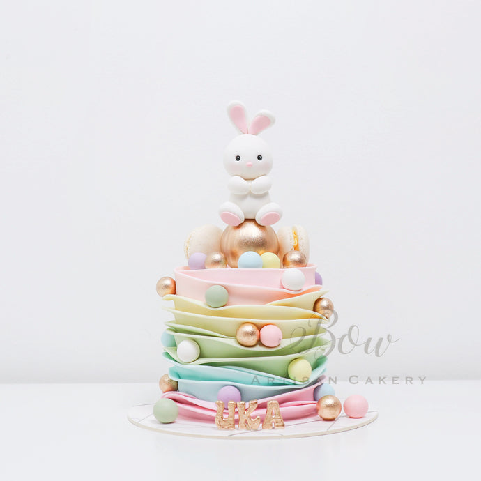 Pastel Rainbow Ruffles with Bunny