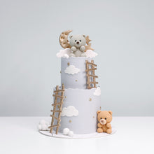 Two Tier Teddy Bears & Ladder with Moon, Stars & Clouds