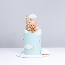 Golden Brown Teddy Bear & Ladder with Clouds