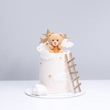 Golden Brown Teddy Bear & Ladder with Stars & Clouds