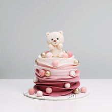 Rosy Pink Ruffles with White Teddy Bear