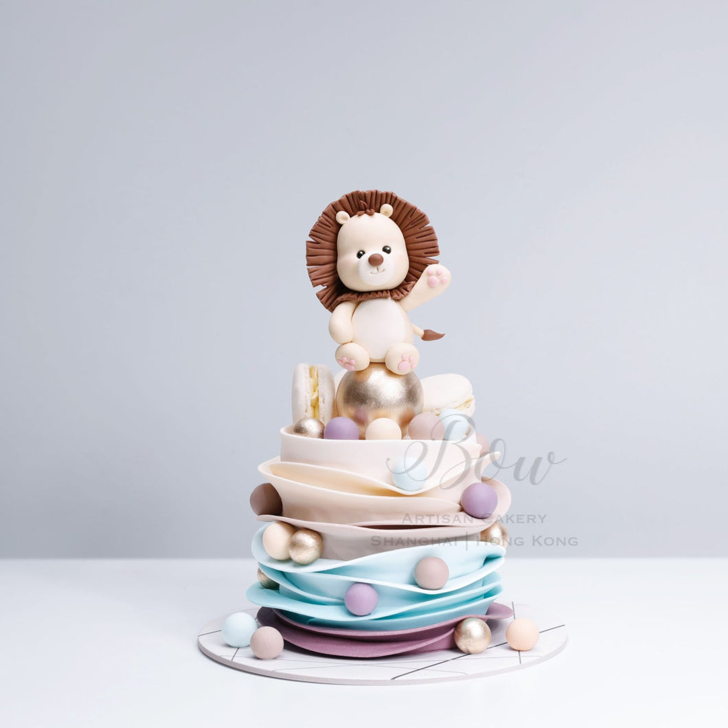 Colorful Ruffles Cake with Baby Lion | BOW Artisan Cakery | Customized Cake | Hong Kong