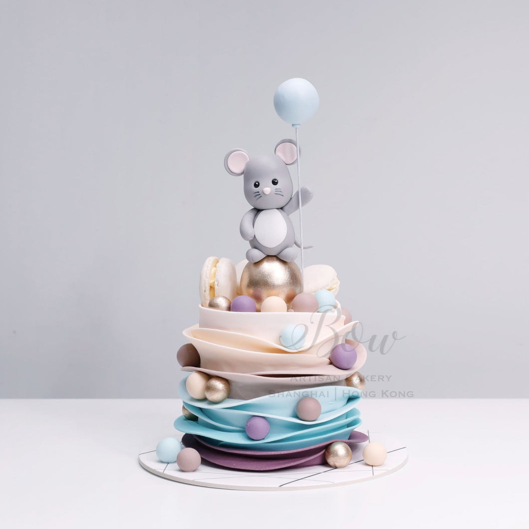 Colorful Ruffles Cake with Baby Mouse | BOW Artisan Cakery | Customized Cake | Hong Kong