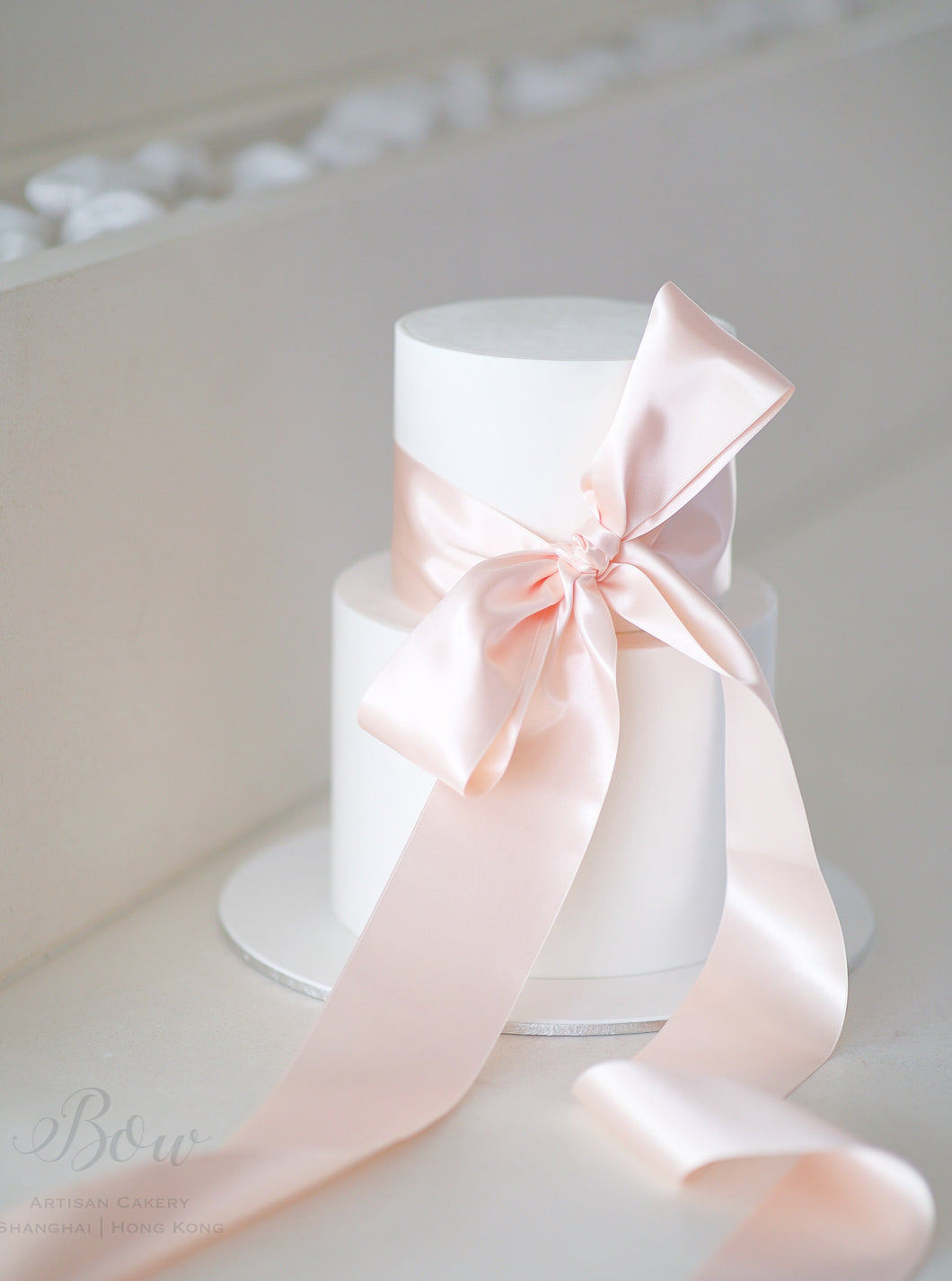 Display Cake - Wedding Cake with a BOW [Two Tier]